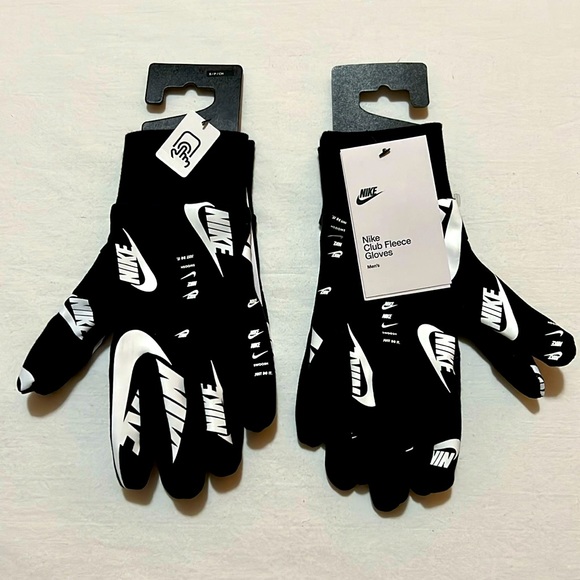 Nike Other - Nike Club Fleece Swoosh Black Gloves Men’s Small Unisex 1 Pair